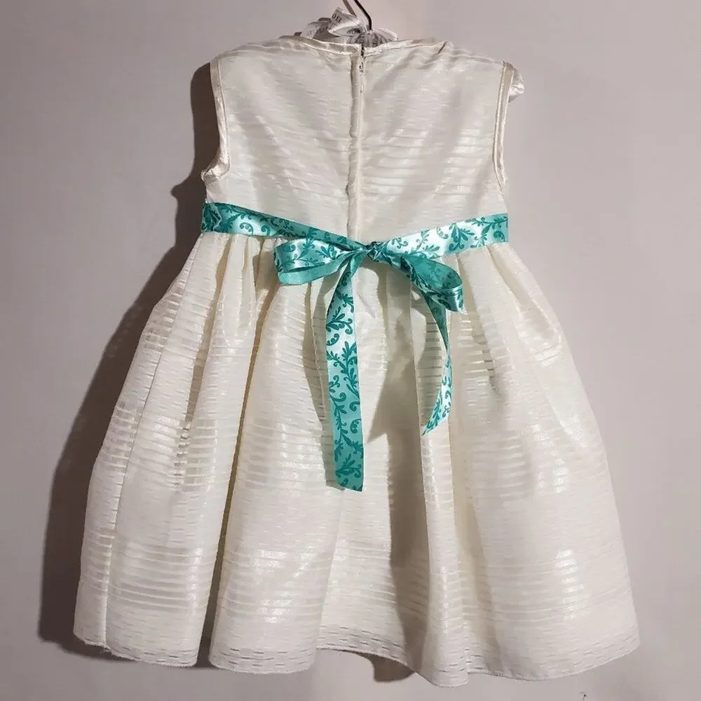 My Princess Wear 2T Formal Flower Girl White Lace Taffeta Fit and Flare Dress
